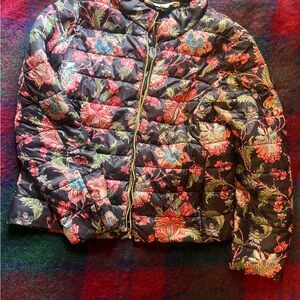 Ritu Kumar Black Floral Puffer Jacket